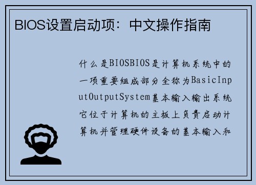 BIOS设置启动项：中文操作指南